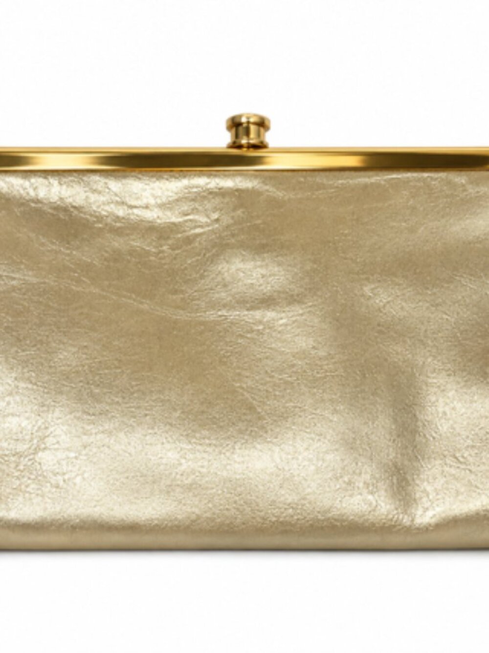 HOBO International Lauren Metallic Gold Leather Double Frame Clutch Wallet - Picture 9 of 12